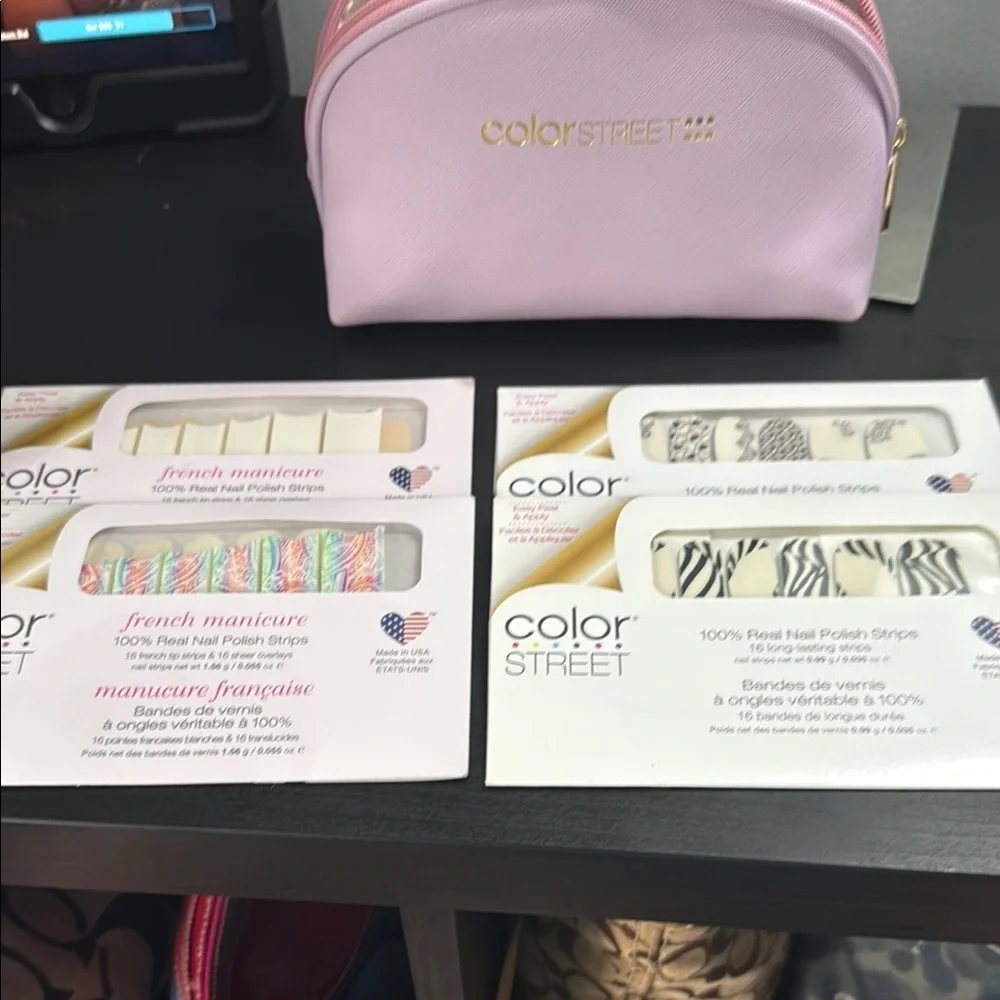Color Street Cosmetic Bag with nail strips bundle